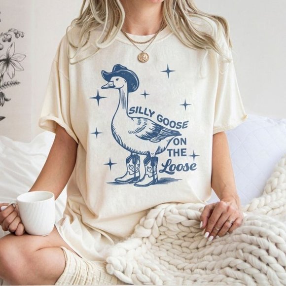 Tops - Silly Goose On The Loose Goose Shirt  Cowgirl Shirt
